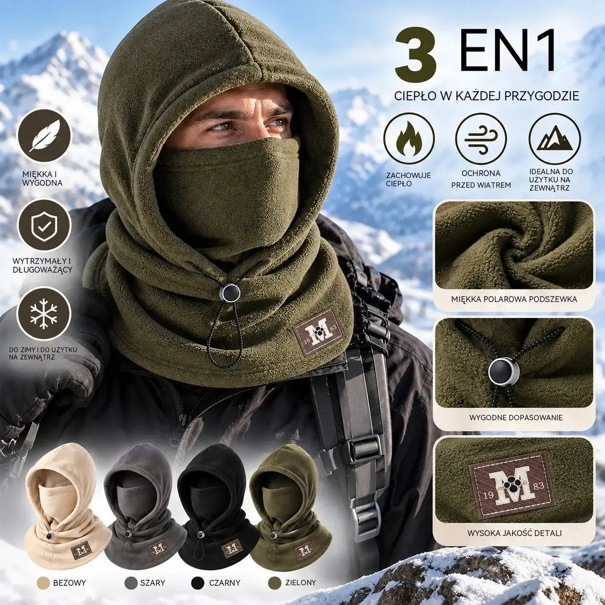 ☃ Bluza z kapturem i podszewką z polaru typu „3 w 1” – niezbędnik podczas jesiennych i zimowych przejażdżek rowerowych.