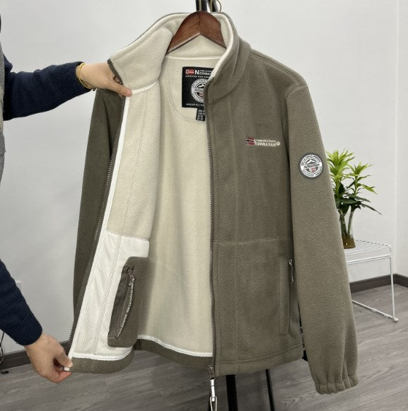 🏆💥【Oferta por tiempo limitado】Pánská silná sametová fleecová bunda, podzim a zima, teplá, lehká, velká velikost