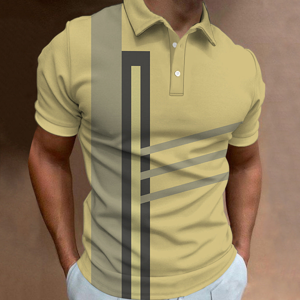 🔥【50% zniżki na jedną sztukę】👔【S-6XL】Nowa, letnia męska koszulka POLO w paski z nadrukiem 3D