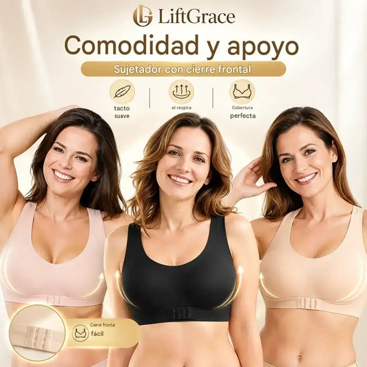 🎉Compra uno y llévate otro gratis⚡ 【M-2XL】Sujetador sin aros con cierre frontal y espalda cruzada: corrige la postura y ofrece máxima sujeción y comodidad.