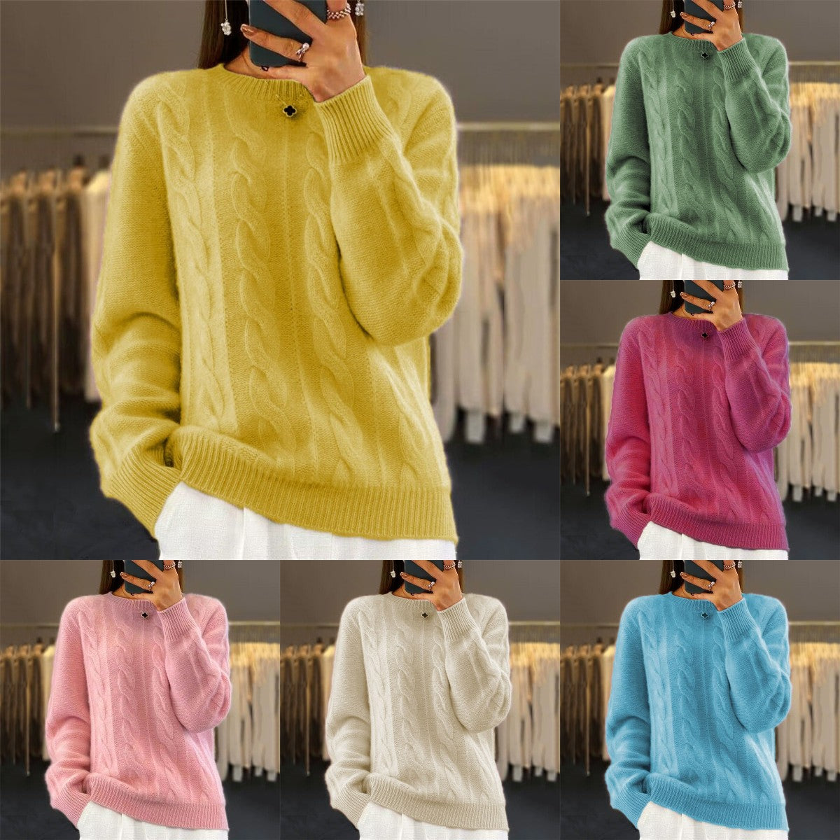 🔥✨【Podzimní nový styl】【S-2XL】2025 Jednobarevný vysoce kvalitní, měkký a pohodlný vlněný svetr.