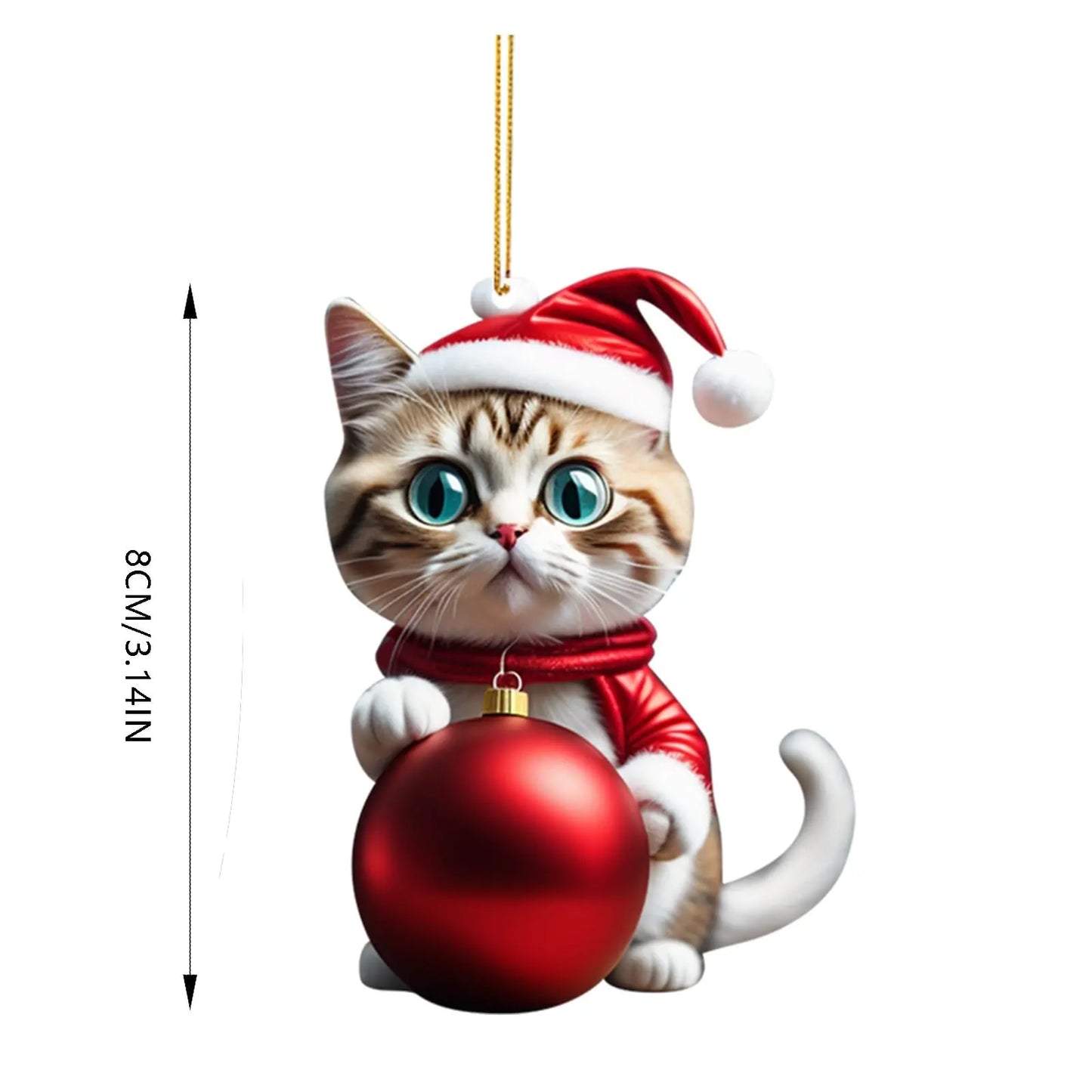 🔥 Tylko 99 zł🐈【Kup 5, a 5 otrzymasz gratis】🎄10 sztuk😻Zawieszki do dekoracji choinki w kształcie kotka