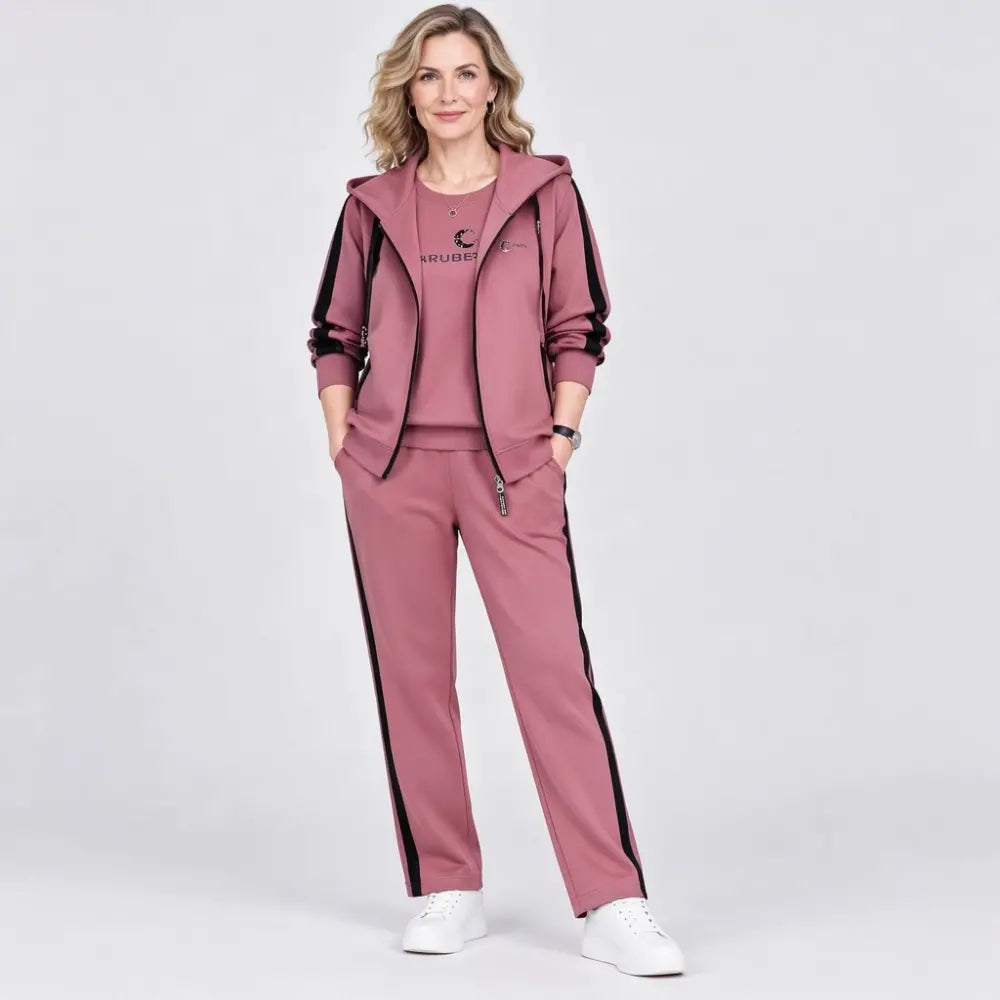 【M-4XL】Damowy zestaw 3-częściowy 2026 – bluza z kapturem, na jesień i zimę, luźny, sportowy, w dużych rozmiarach, dla mam