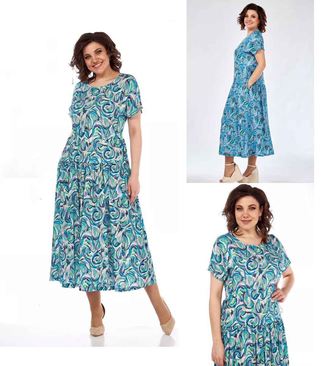 🔥【🔥Najlepiej sprzedający się】👗🌺【S-5XL】Sukienka letnia z szyfonu z nadrukiem