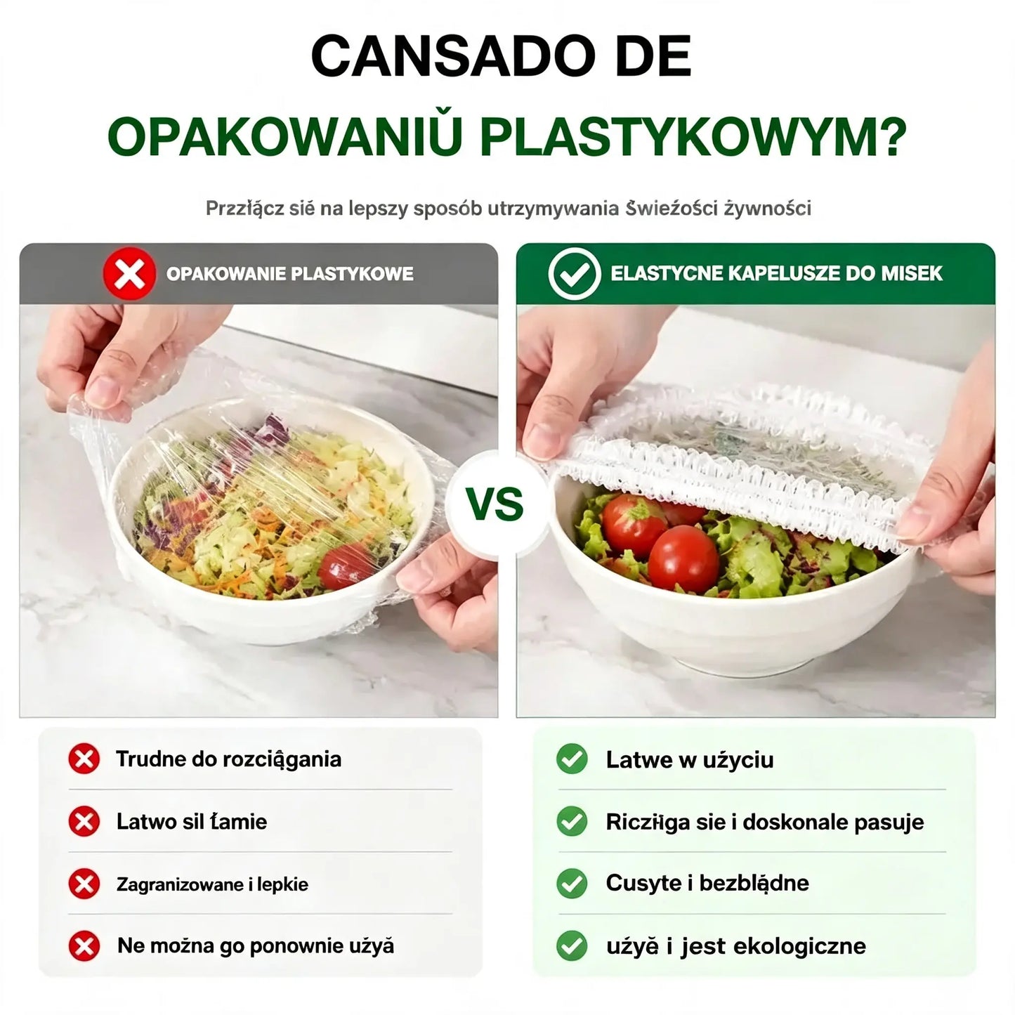 ⏳3 opakowania🔥【300 sztuk】🎉Im więcej kupisz, tym więcej zaoszczędzisz🎁Jednorazowe elastyczne pokrywki do żywności, odpowiednie do misek i talerzy