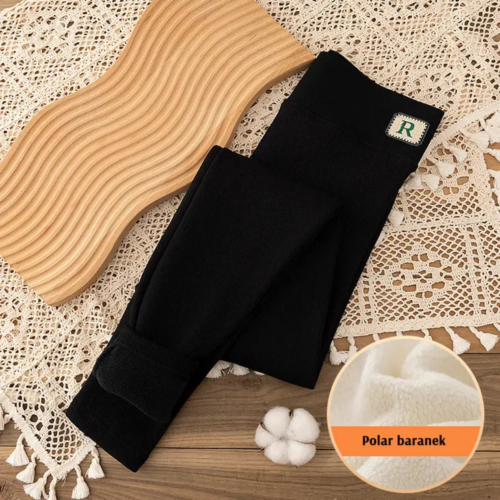 【M-XXL】Damskie legginsy na jesień i zimę – ocieplane, grube, ciepłe, dzianinowe, z owczej wełny, z wysokim stanem, wyszczuplające