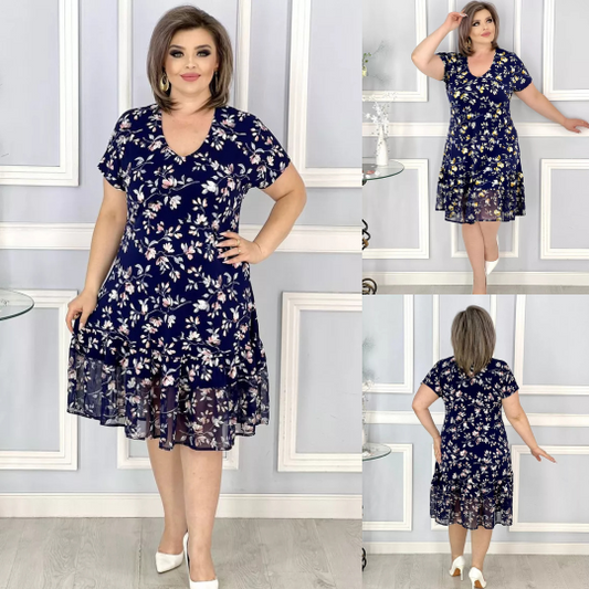 【S-5XL】👗Nowa modna i elegancka sukienka w kwiatowy print