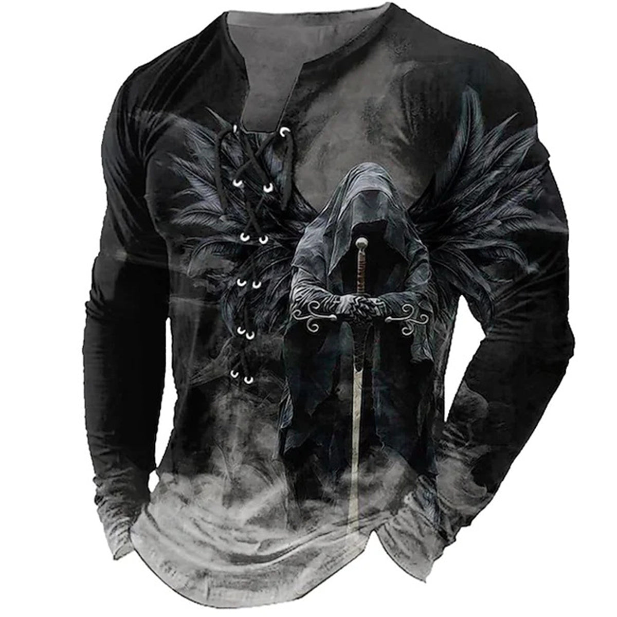 🦁🦁2026 Męski, swobodny T-shirt z długim rękawem i nadrukiem 3D