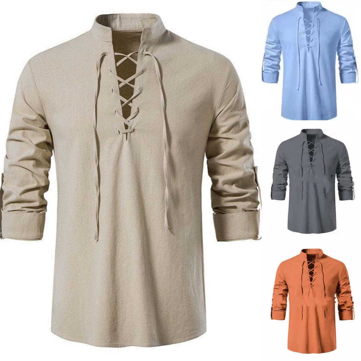 🔥【M-XXL】Jesień i zima Nowa męska koszula z lnu i bawełny - luźna, przewiewna i modna