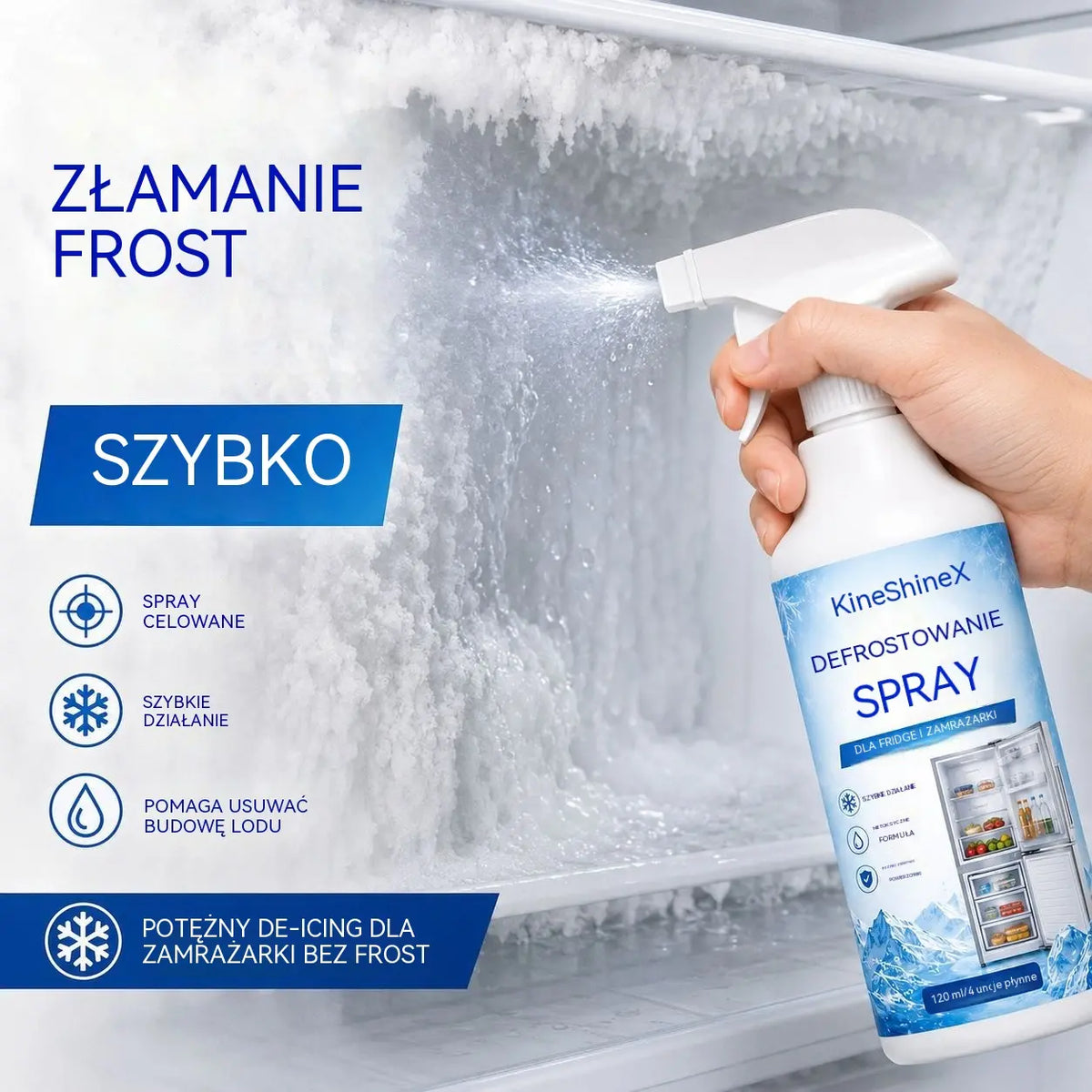 🔥【2 butelki za 99 zł】❄️ Nowy spray do odmrażania 2026 🧡 Szybko usuwa lód z zamrażarki