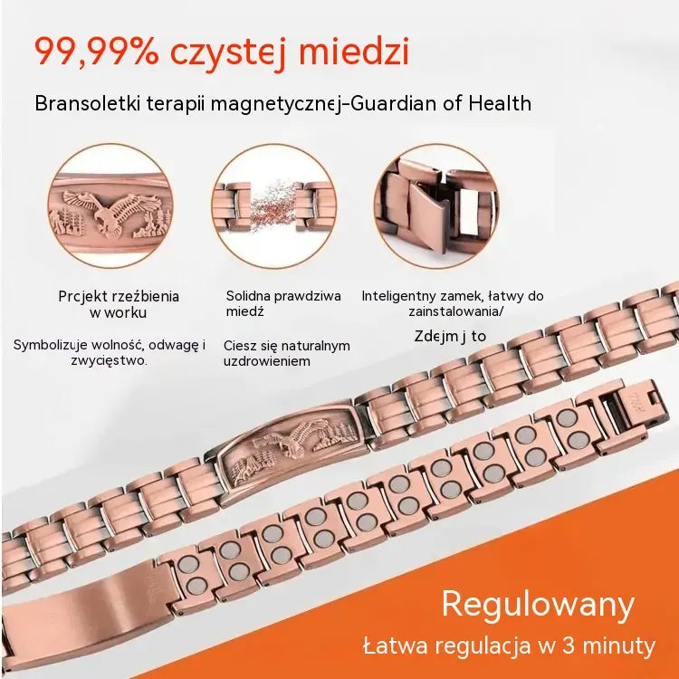 🔥【Bransoletka + Naszyjnik】Męska bransoletka magnetyczna z motywem orła
