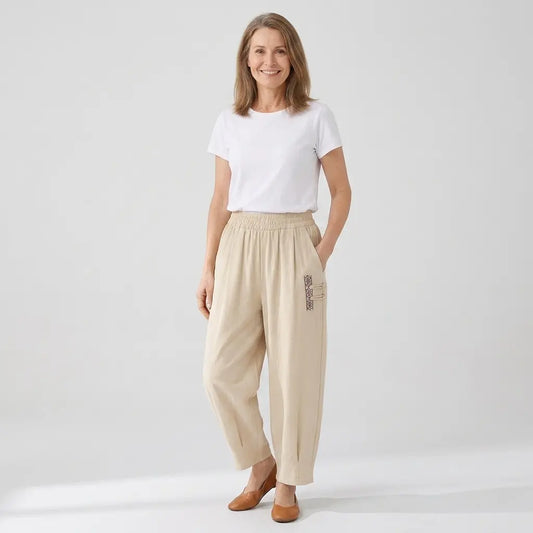 🔥【M-4XL】👖 Lekkie i przewiewne spodnie z bawełny i lnu - Stylowe i swobodne - Kup jedno, a drugie dostaniesz za pół ceny