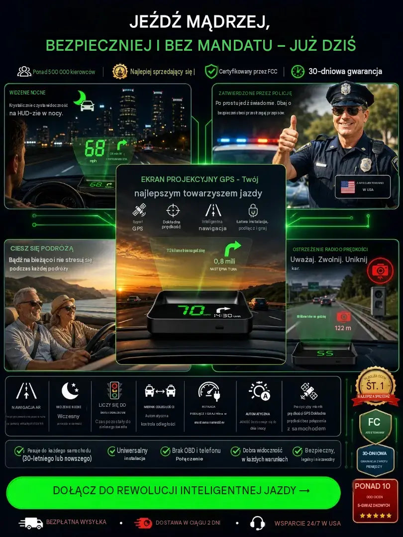 【Szwajcarska wojskowa nawigacja GPS „Unikanie kar”】Nowy prędkościomierz i obrotomierz GPS z wyświetlaczem HUD【1 sztuka za 99 zł【Interfejs USB】