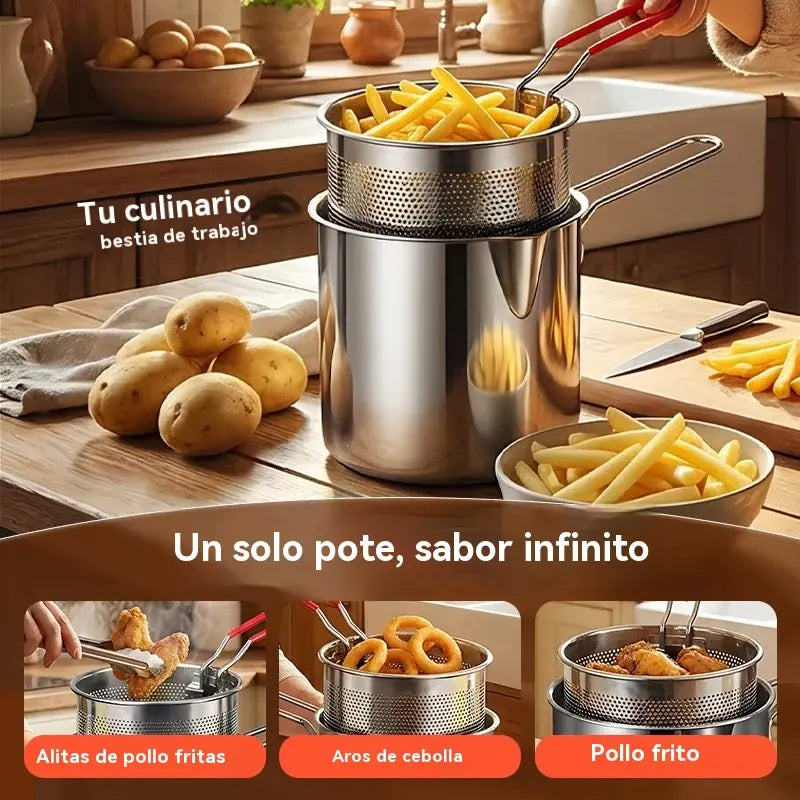 🔥¡Último día de oferta especial, ahorra un 50%!🎁 Freidora multifuncional de acero inoxidable 304