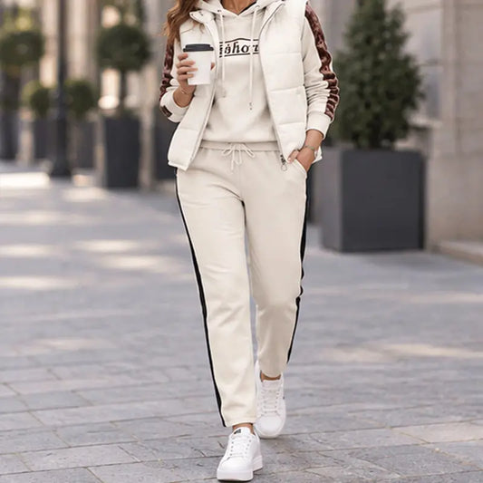 🔥🔥【Camiseta + Chaleco + Pantalones】Elegante conjunto de 3 piezas abrigado para otoño e invierno