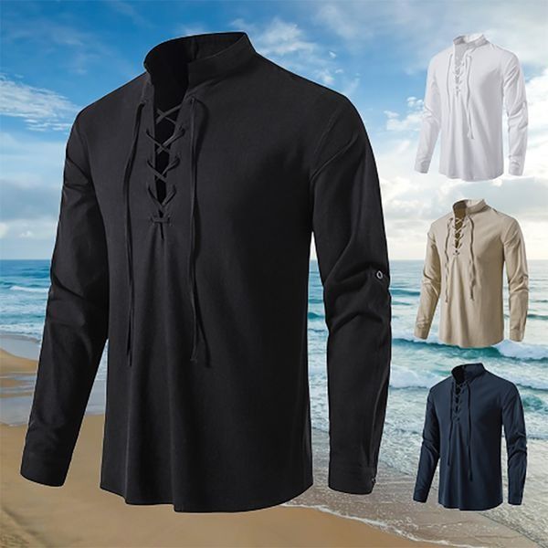 🔥【M-XXL】Jesień i zima Nowa męska koszula z lnu i bawełny - luźna, przewiewna i modna