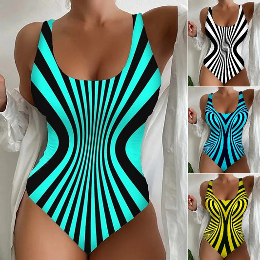 【🔥Hot Sale🔥】【😍S~6XL】Sexy egyrészes csíkos fürdőruha🩱 karcsúsító és karcsúsító