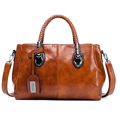 [Ostatni dzień - 50% zniżki] Damska torebka vintage z prawdziwej skóry · Miękka i elegancka, można ją nosić w ręce lub na ramieniu ·