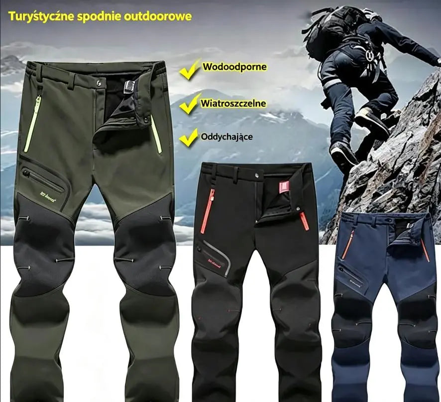 🏃‍♂️【S–5XL】2026 Nowe męskie spodnie outdoorowe na jesień i zimę – ciepłe, polarowe, wodoodporne i wiatroszczelne