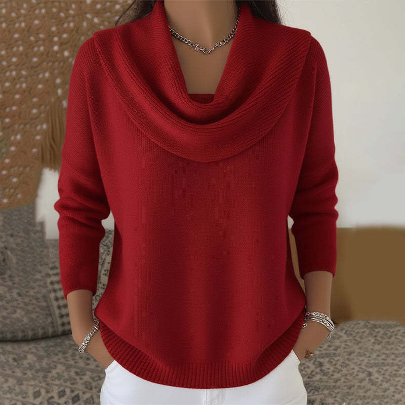 🔥【S-3XL】2026 Jesień/Zima Nowy, jednolity kolor, sweter z długim rękawem. Elegancki dekolt.
