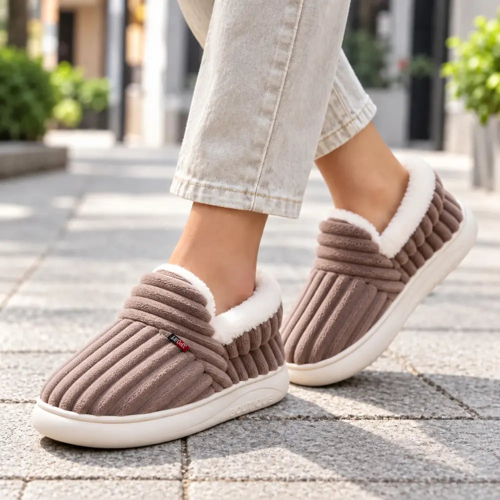 【36-47】Nowe damskie buty zimowe – ocieplane, grube, domowe, ciepłe, wsuwane, stylowe kapcie