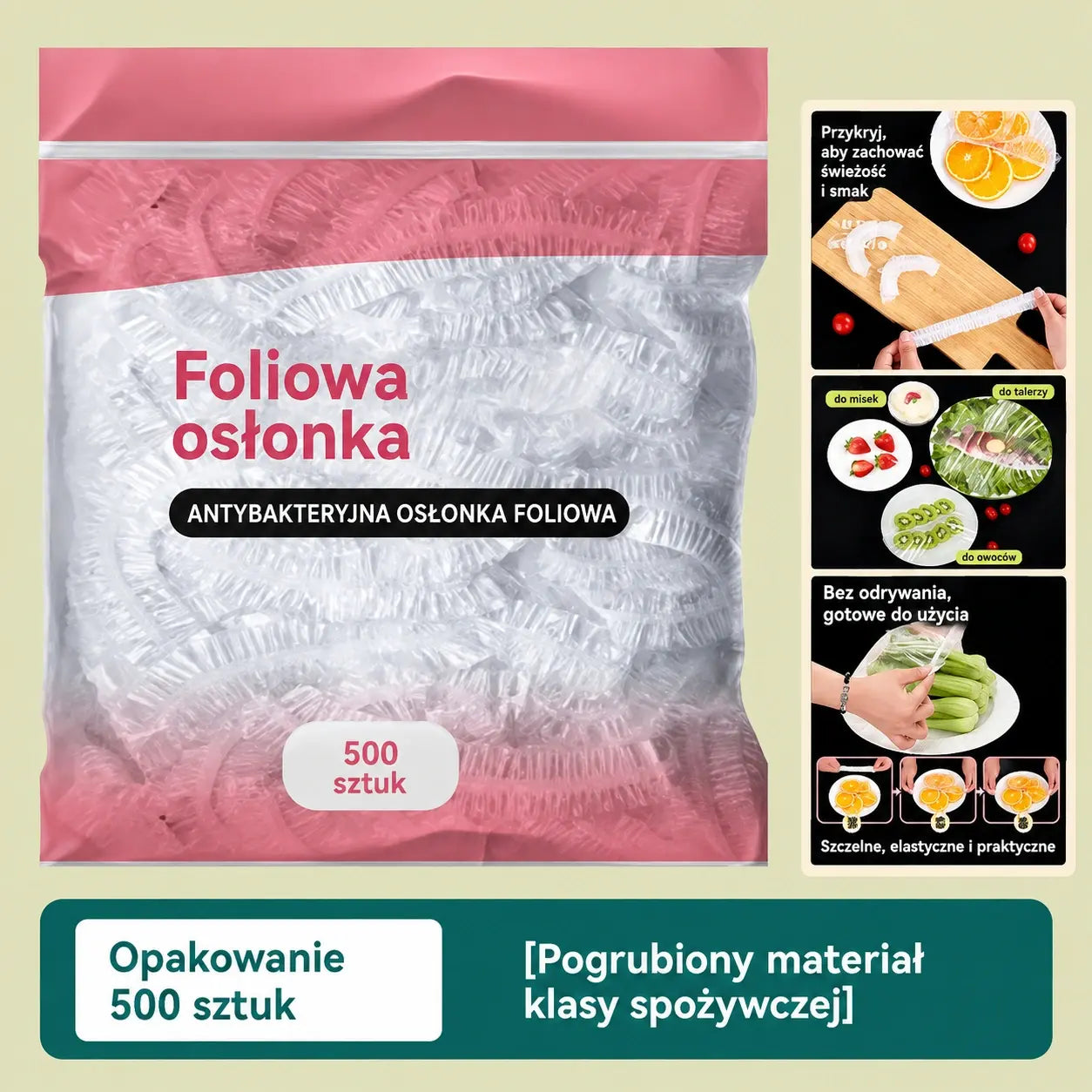 500/1000 wielokrotnego użytku, elastycznych toreb plastikowych do kontaktu z żywnością – kup jedną, drugą za pół ceny