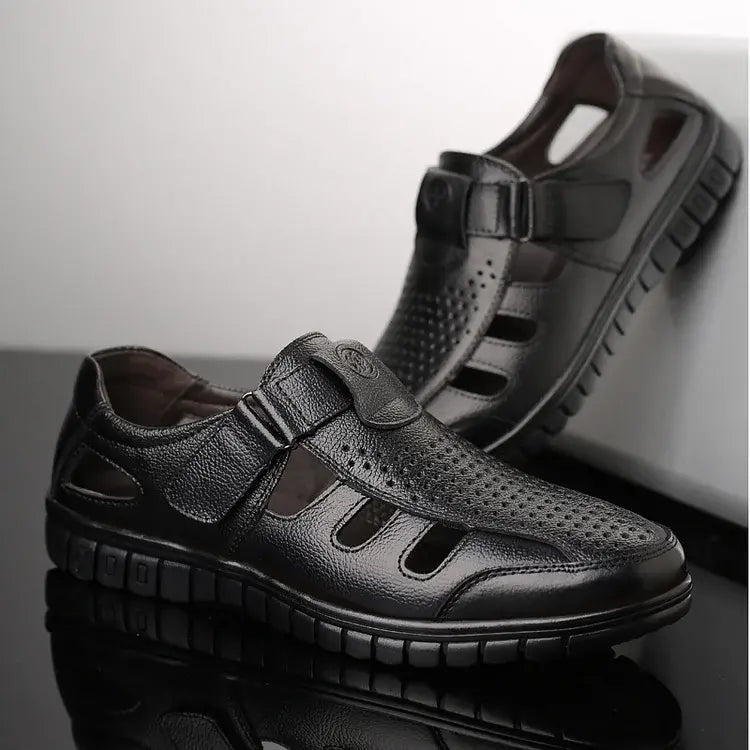 【39-44】👍Nowe męskie letnie, oddychające, skórzane sandały