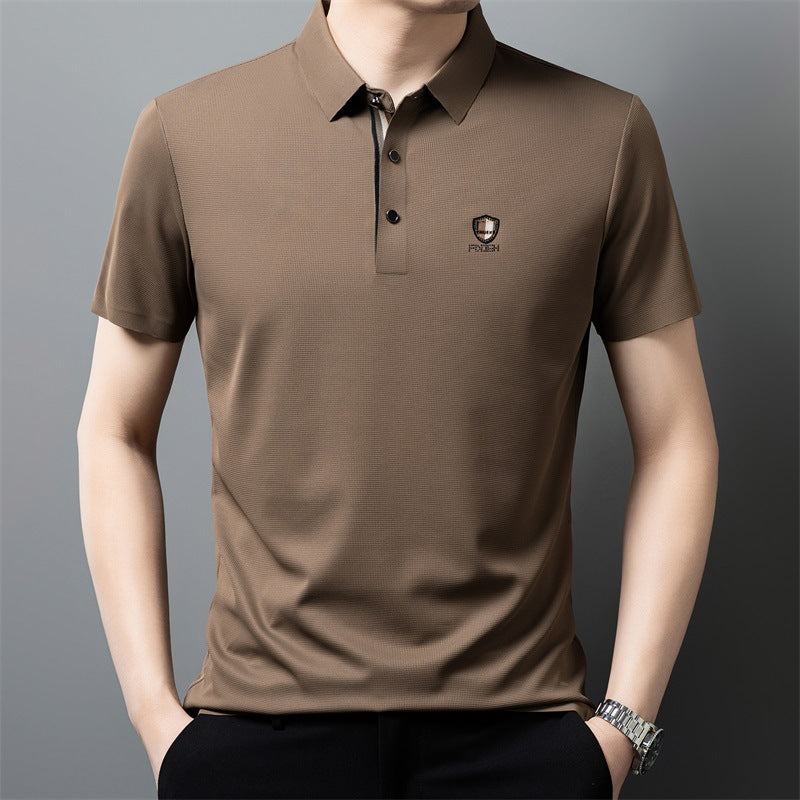 ✨✨【M-4XL】2026 Lodowa jedwabna koszulka polo z półrękawkiem na co dzień