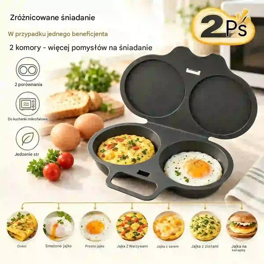 🎁Kup jeden, a drugi dostaniesz gratis 💥Jajowar do mikrofalówki: dwuwarstwowy, nieprzywierający, łatwy do czyszczenia. 🏠