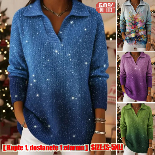 🔥【S-5XL】Nowy, jesienno-zimowy, wymarzony sweter z gradientowym wzorem rozgwieżdżonego nieba