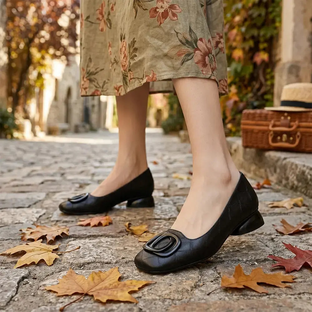 👡Damskie, francuskie, retro, płaskie buty Mary Jane – z okrągłym noskiem i niskim wycięciem – w stylu retro, wygodne i codzienne