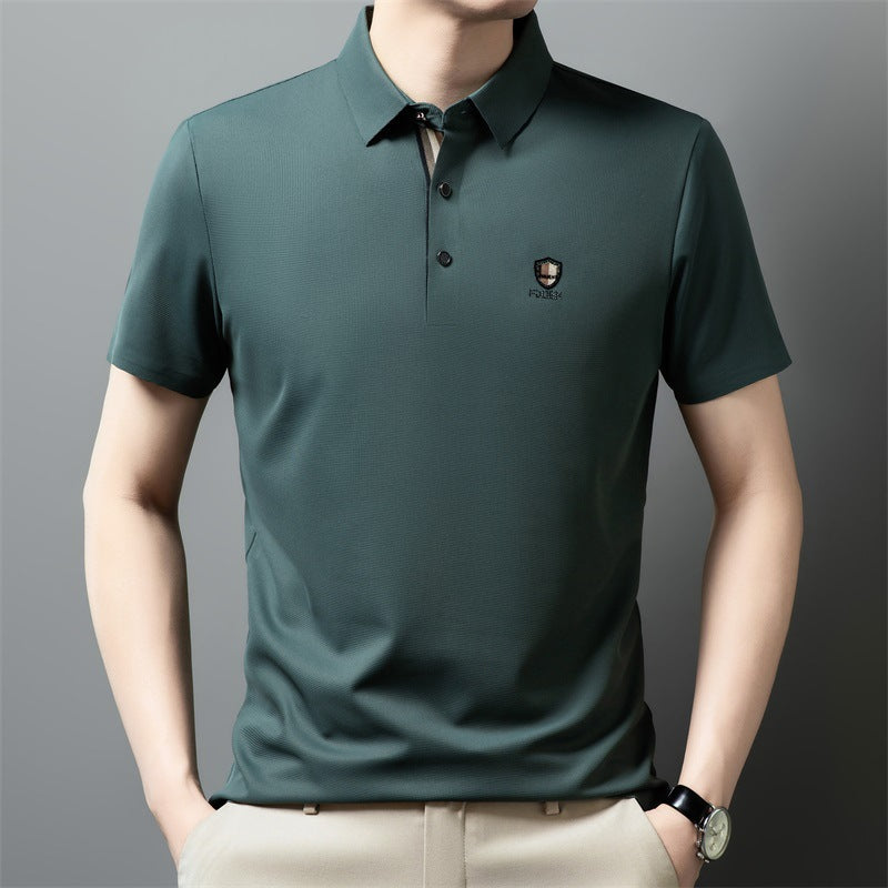 ✨✨【M-4XL】2026 Lodowa jedwabna koszulka polo z półrękawkiem na co dzień