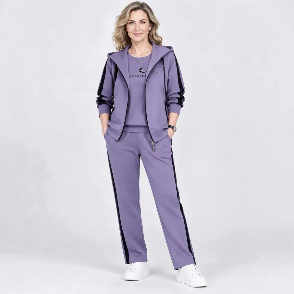 【M-4XL】Damowy zestaw 3-częściowy 2026 – bluza z kapturem, na jesień i zimę, luźny, sportowy, w dużych rozmiarach, dla mam