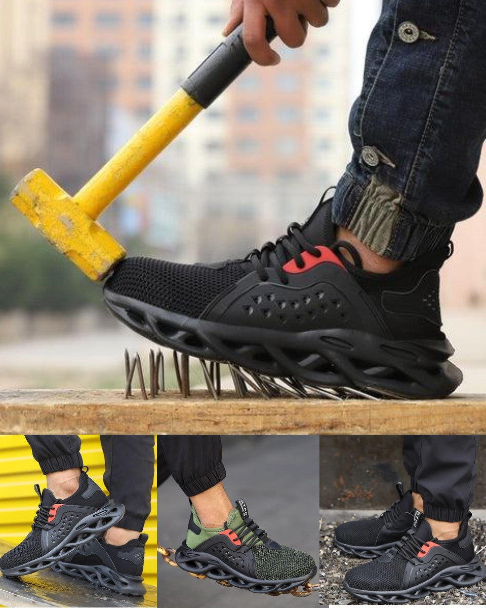 🚵‍♂️🔨【39-48】👨‍🔧 Męskie oddychające buty robocze, odporne na uderzenia i przebicie, ze stalowym noskiem i warstwą izolacyjną.