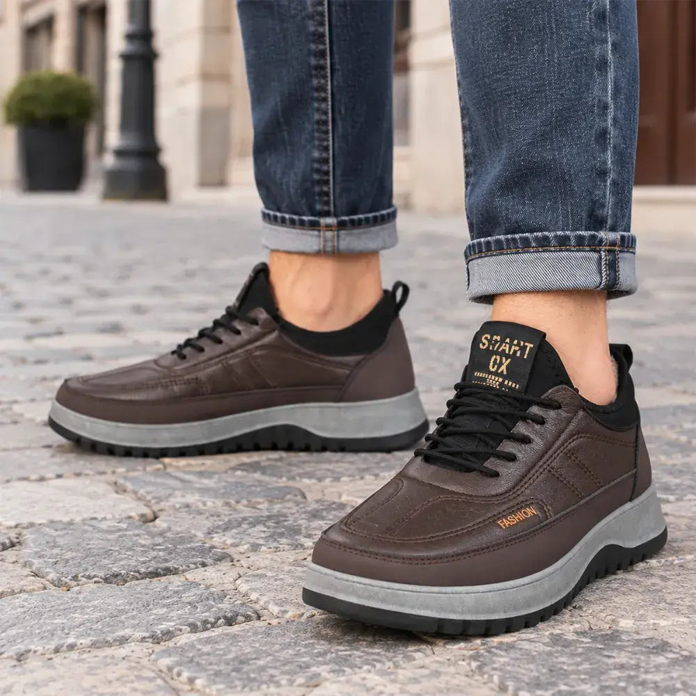 ⛄🥾【39-45】Męskie zimowe buty sportowe do rekreacji, ze skóry naturalnej, wodoodporne, z miękką podeszwą i aksamitem