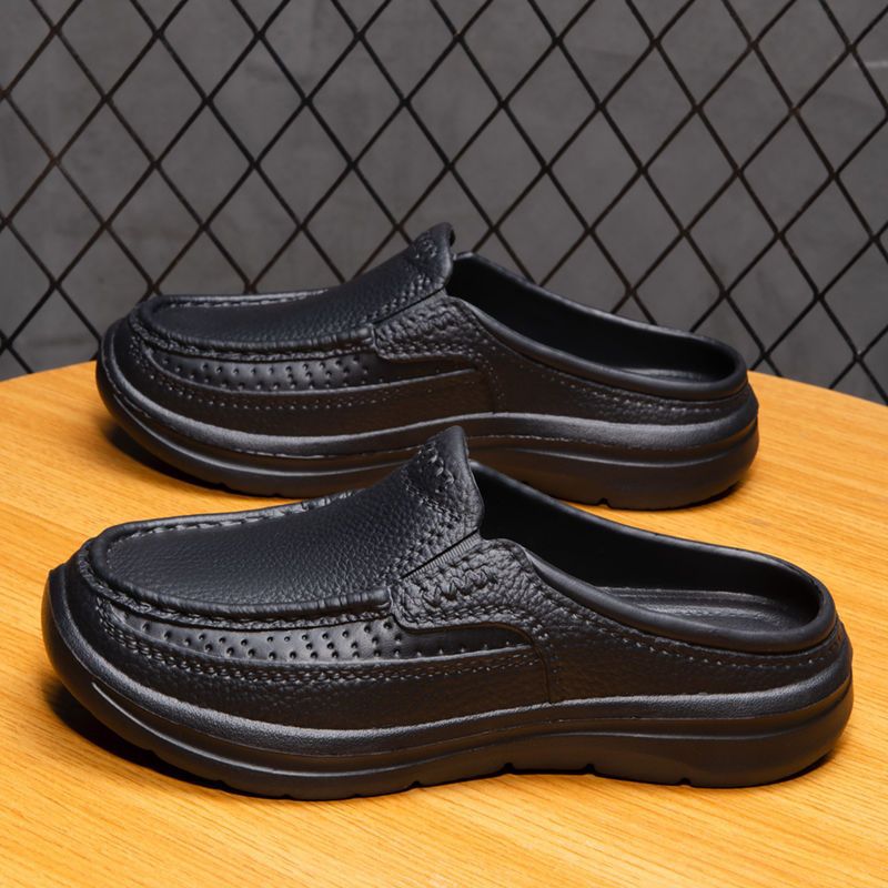 🔥👞【39-45】Új stílusú, kényelmes és légáteresztő valódi bőrből készült, kézzel készített férfi papucs