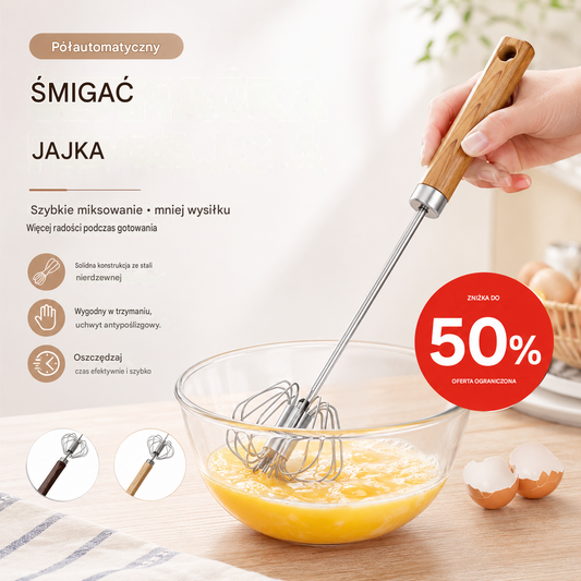 🔥Ostatnia oferta specjalna【Kup 1 i otrzymaj 1 gratis】🔥Półautomatyczna/ręczna trzepaczka do jajek