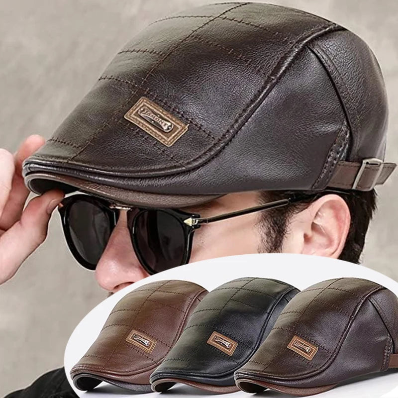 🧢🔥2024 Nowy, jesienno-zimowy, wysokiej klasy beret skórzany w stylu retro