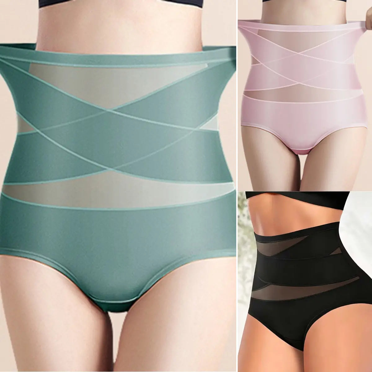 🔥 Majtki damskie z wysokim stanem plus size – krzyżowy fason, modelowanie brzucha i wygodne dopasowanie ✨-druga sztuka za pół ceny