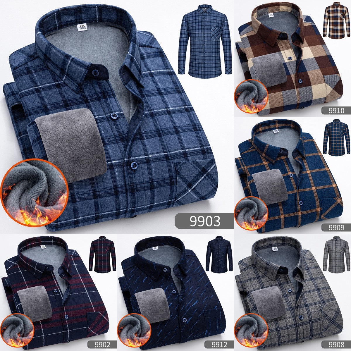🔥🔥👔【L-5XL】Hřejivá košile s dlouhým rukávem na podzim a zimu