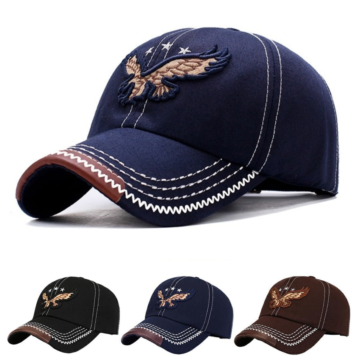 🔥Ostatni dzień - 50% zniżki💙Czapka baseballowa z haftowanym orłem