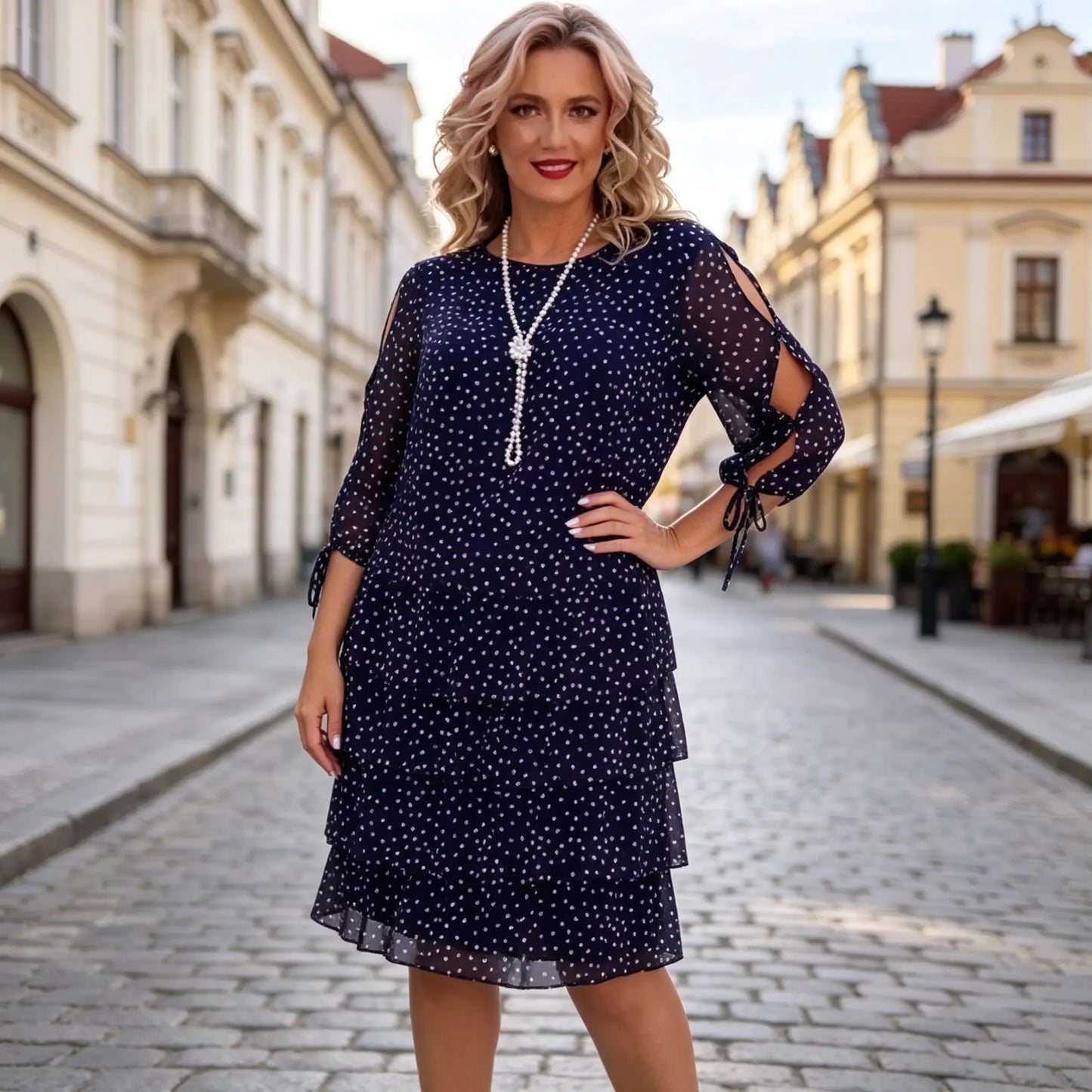 【50% zniżki】🛒【S-5XL】2026 Nowa elegancka luźna sukienka w groszki, wygodna i swobodna