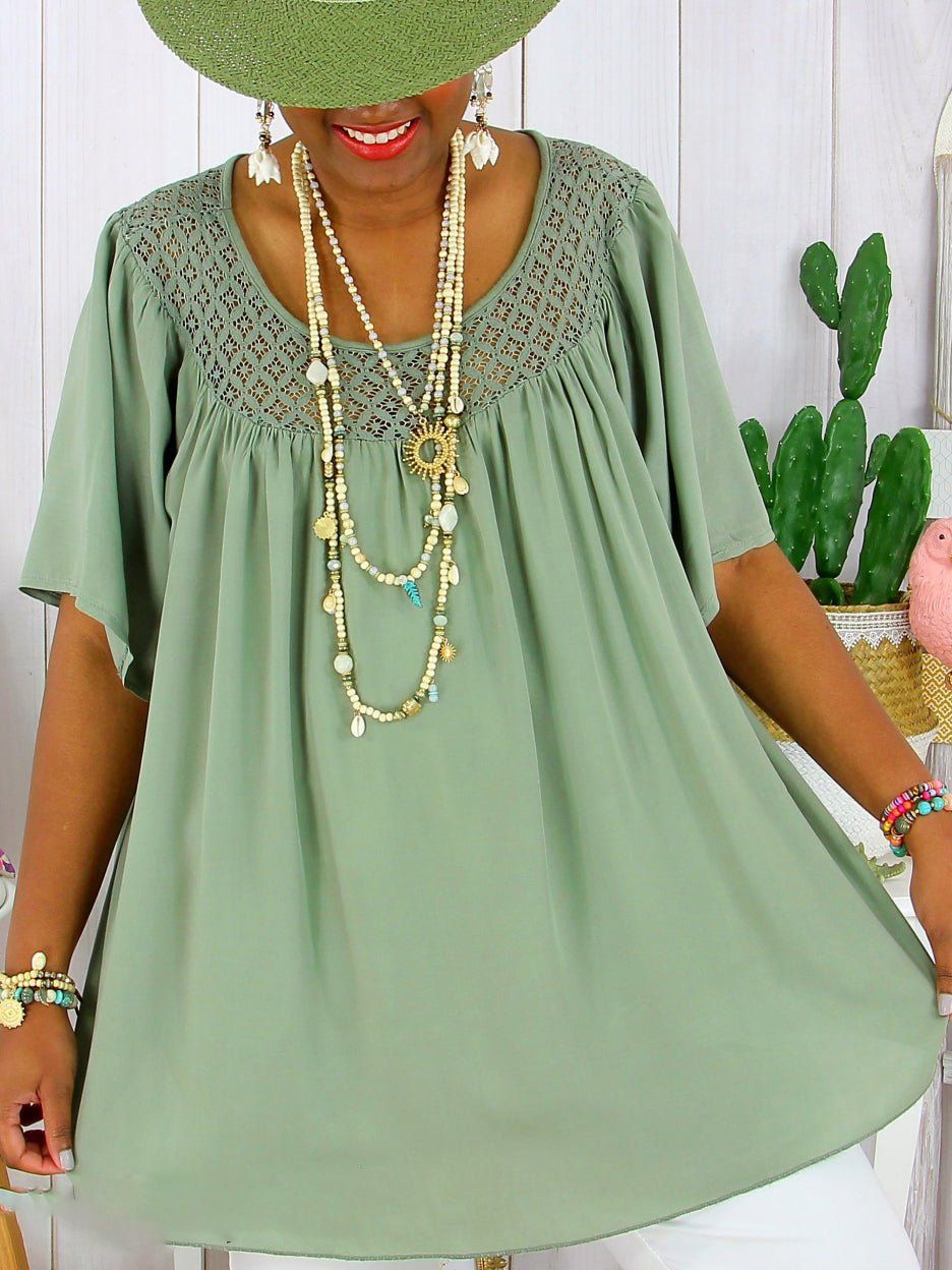 💐💐【XL-8XL】👚Nowy wiosenny luźny koronkowy top – plus size i wyszczuplający
