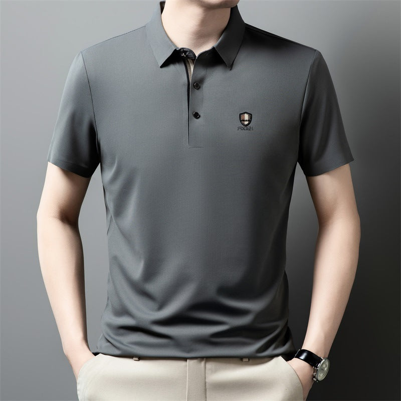 ✨✨【M-4XL】2026 Lodowa jedwabna koszulka polo z półrękawkiem na co dzień