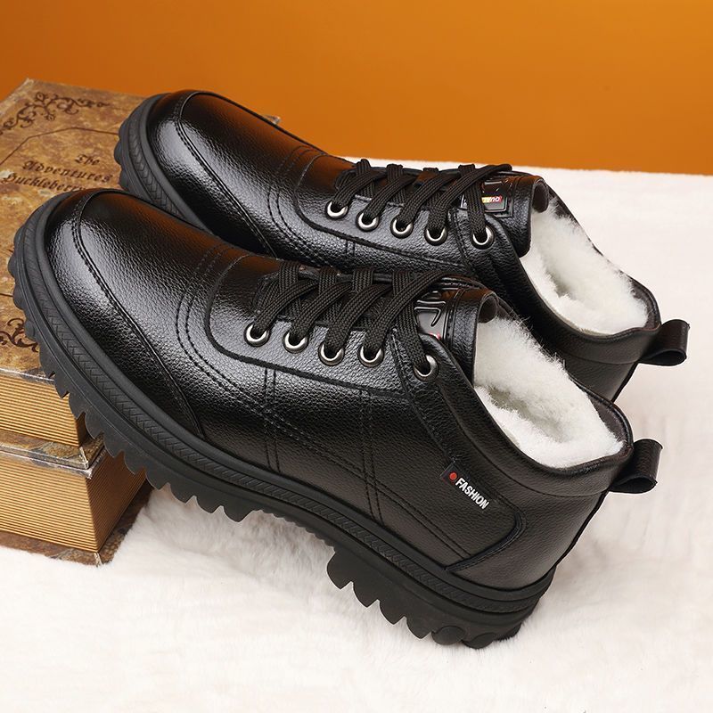 🔥Nowość Oferta specjalna: 50% zniżki🔥【Rozmiary 39-44】2026 Nowe męskie zimowe, ciepłe, grube, skórzane buty z prawdziwej skóry
