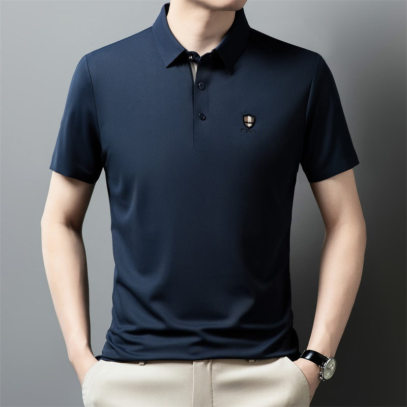 ✨✨【M-4XL】2026 Lodowa jedwabna koszulka polo z półrękawkiem na co dzień