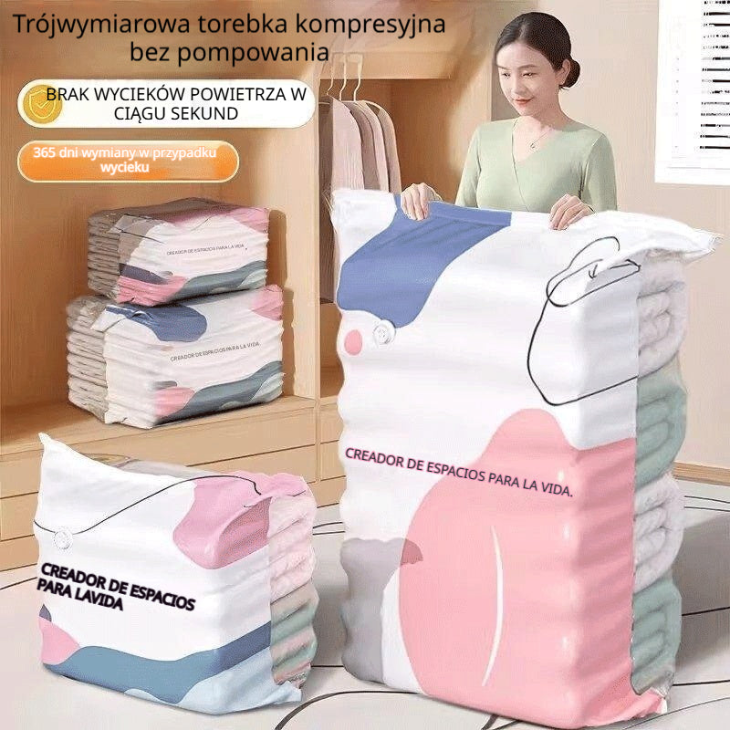 🧳【Zestaw 5 sztuk】💨 Duże kompresowalne worki próżniowe do przechowywania: nie wymagają pompy, są szczelne, idealne do użytku w domu i w walizce, pozwalają zaoszczędzić dużo miejsca ✈️