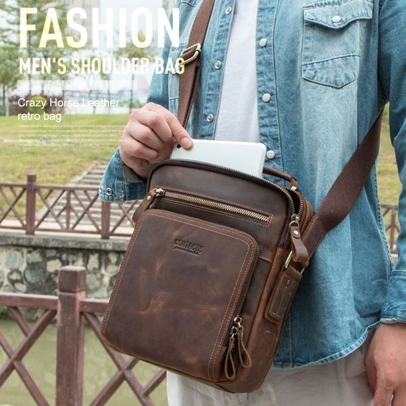 🎉👜【Nový produkt🔥】【Omezené zásoby】2025 Pánská módní byznys ležérní taška přes rameno z pravé kůže