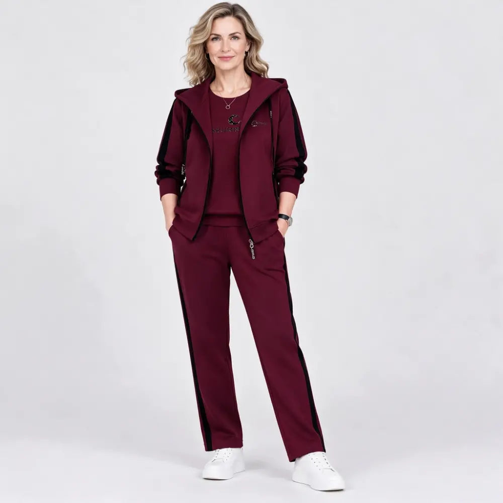 【M-4XL】Damowy zestaw 3-częściowy 2026 – bluza z kapturem, na jesień i zimę, luźny, sportowy, w dużych rozmiarach, dla mam