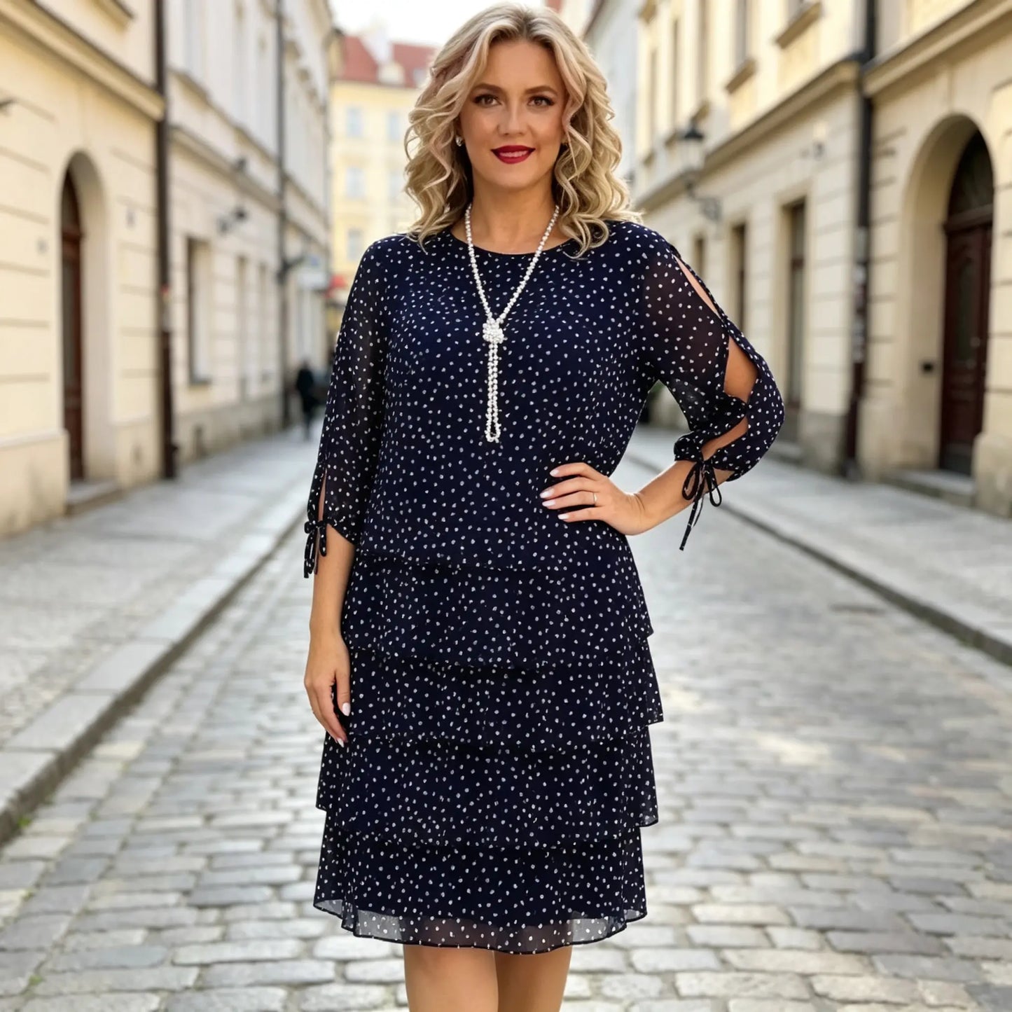 【50% zniżki】🛒【S-5XL】2026 Nowa elegancka luźna sukienka w groszki, wygodna i swobodna